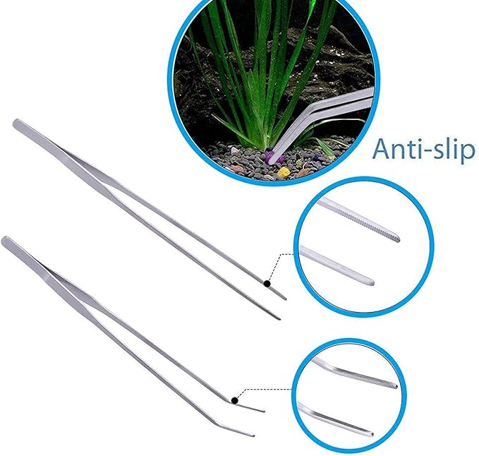 15in Aquascaping Tools, 4 in 1 Long Aquarium Tweezers Scissors Spatula - Image 3