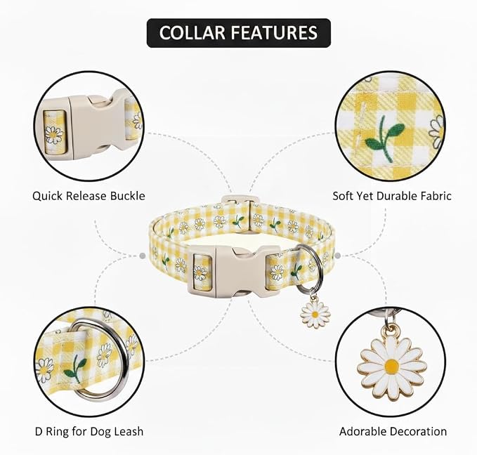 Cute Dog Collar, Spring Summer Design Floral Collar - Image 3