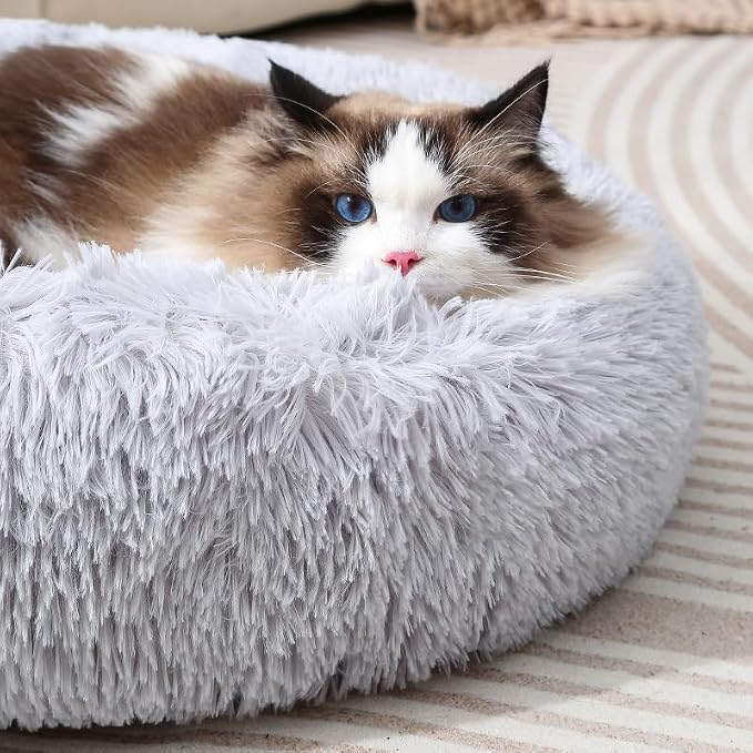 Round Cat Bed Dog Bed Small Kitten Bed Warm Pet Bed Kitty Bed Large Rabbit Bed - Image 5