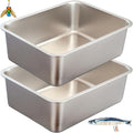 2-Pack Stainless Steel Cat Litter Boxes, Includes Catnip Fish Toy & Wand by miwooim