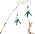 Pawaboo Feather Teaser Cat Toy, Interactive Feather Wand Cat Toy Flying Feather by Pawaboo