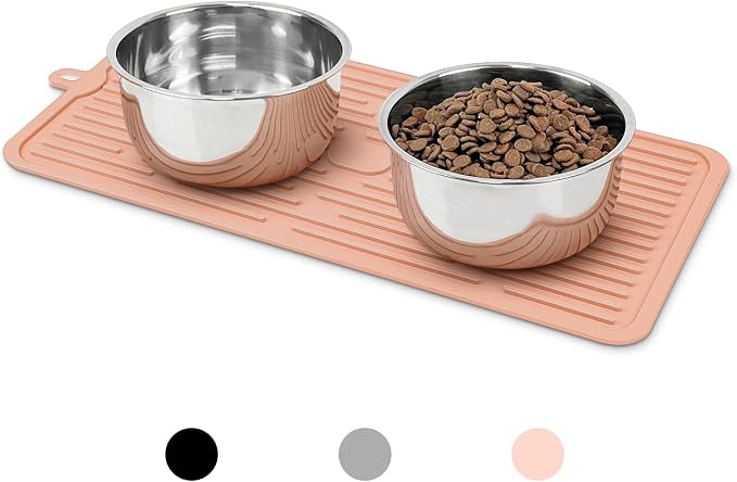 Ptlom Pet Placemat for Dog and Cat, Mat for Prevent Food and Water Overflow by PTLOM