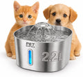 Stainless Steel Cat Water Fountain – 2.2L/74oz Ultra-Quiet Pump, Visible Water by Unknown