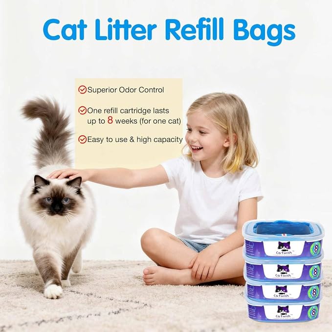 Cat Litter Refills Bags 8 Pack Enhanced Odor Control Litter Refills Compatible - Image 3