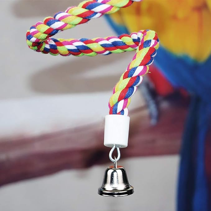 Bird Rope Perch Parakeet Toys, Spiral Cockatiel Toy, Cage Accessories - Image 4