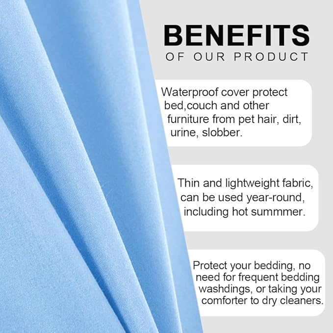 DUJUIKE Waterproof Bed Cover for Dog and Cats, Pet Hair Resistant Bed Sheet - Image 7