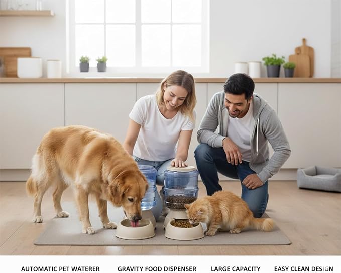 Pet Feeding Solution Automatic Cat & Dog Cafe Feeder and Water Dispenser in Set - Image 2