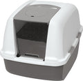 Catit Airsift Jumbo Hooded Litter Pan, Warm Gray/White by Catit
