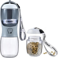 Dog Water Bottle with Food Container, Travel Puppy Water Bowl, Portable Pet by Cibaabo