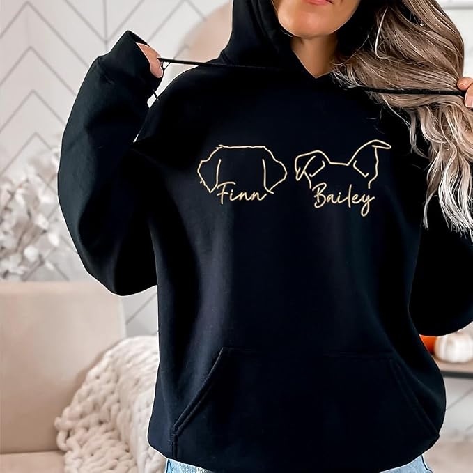 Personalized Embroidered Dog Hoodie, Personalised One-Line Dog Shirt, Unisex - Image 2