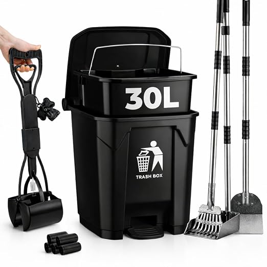 30L Dog Poop Trash Can Outside by AXINCANAAN
