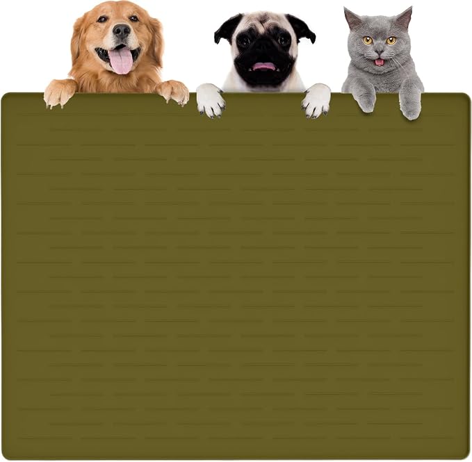 Largest Dog Food Mat, 39.5"x29.5" Silicone Dog and Cat Mat by Goldleaf