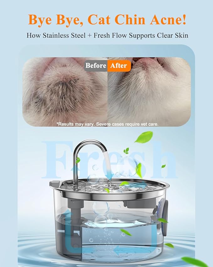 Cat Water Fountain Stainless Steel - Image 3