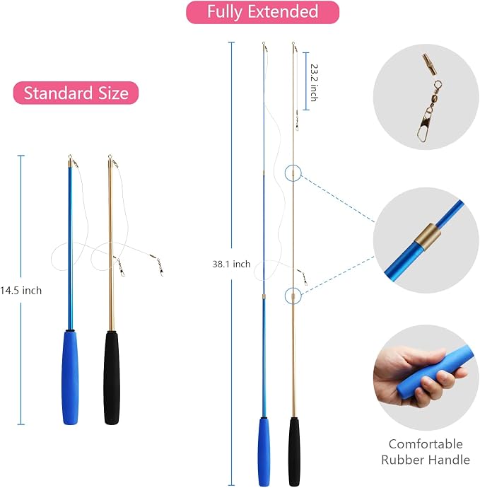12PCS Interactive Kitten Toys, Retractable Indoor Cat Wand Toys - Image 2