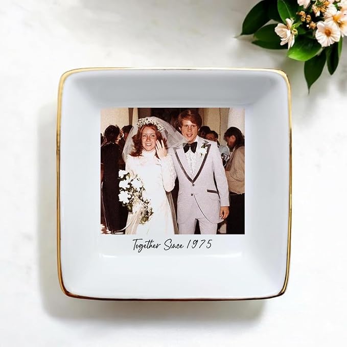 Custom Photo Ring Dish, Personalized Polaroid Picture Trinket Tray, Wedding - Image 2