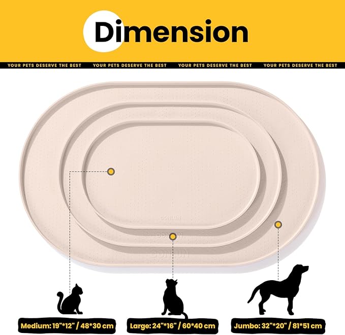Dog Food Mat, 1/2 Inch Raised Edges Cat Feeding Mat, BPA-Free Silicone Pet Mats - Image 3