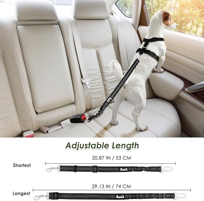 SlowTon Dog Seat Belt Harness for Car, Dog Car Harness Adjustable Mesh - Image 5