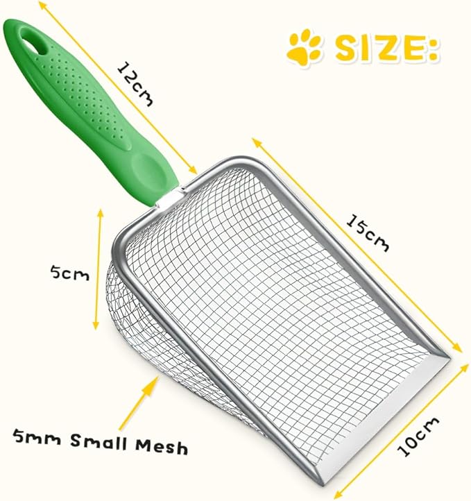 Metal Cat Litter Scoop, Sturdy Litter Cleaner Corner Shovel, Stainless Steel - Image 3