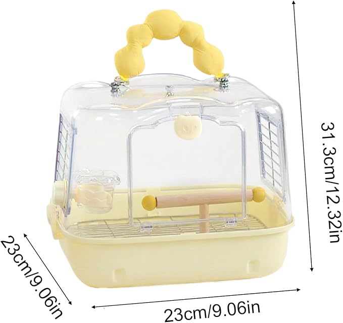 Bird Travel Cage – 12.32x9.06x9.17 inch Transparent Parrot Carry Bag | Bird - Image 6