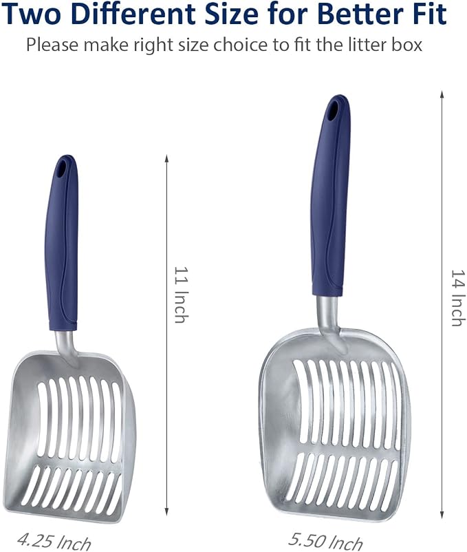 WePet Cat Litter Scoop, Aluminum Alloy Sifter, Kitty Metal Scooper, Deep Shovel - Image 3