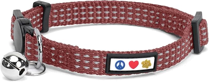 Pawtitas Reflective Brown Cat Collar by Pawtitas