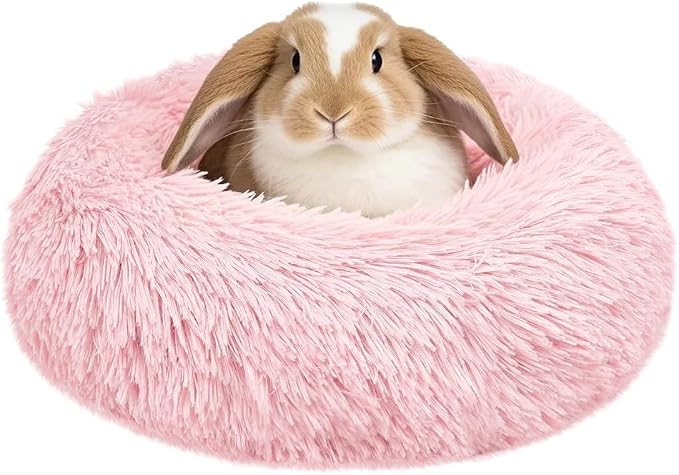 Bunny Rabbit Hideout Bed Small Animal Bedding Donut-Shaped Burrowing Pet Bed by LightUpYourPetsLife