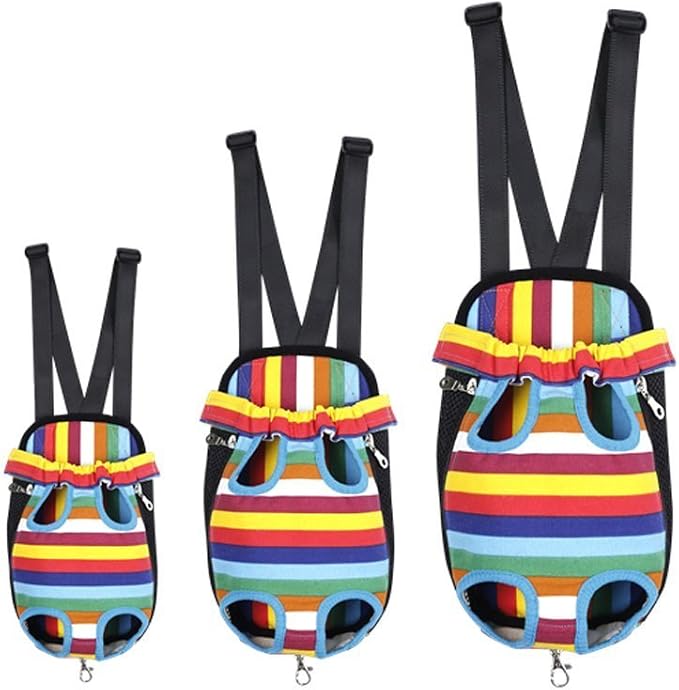 Pet Dog Puppy Cat Carrier Five Holes Backpack Double Shoulder Straps Canvas - Image 2