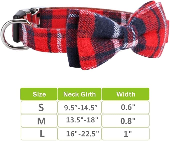 Faleela Soft &Comfy Christmas Bowtie Dog Collar, Detachable and Adjustable Bow - Image 5