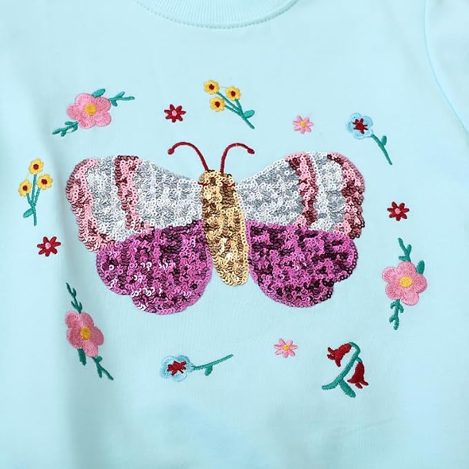 Toddler Baby Girls Cotton Sweater, Long Sleeve Crewneck Sweatshirt Pullover - Image 4