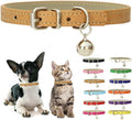 XS Dog Collar with Bell, Soft Pu Leather Cat Collars Adjustable Buckle by Weimostar
