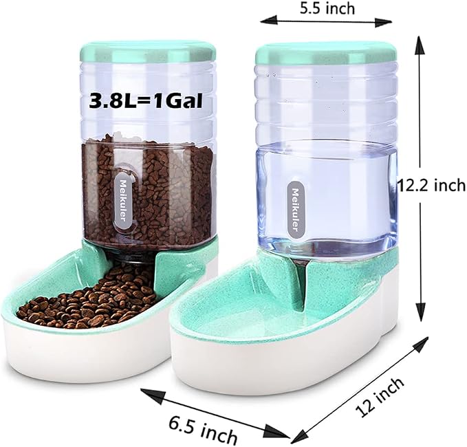 Meikuler Automatic Dog Cat Feeder and Water Dispenser Set, Waterer and Gravity - Image 6