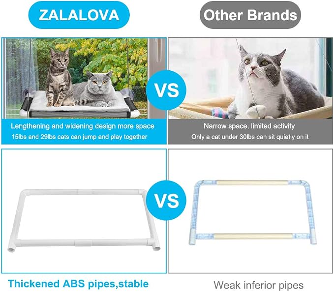 Cat Window Perch, Cat Hammock Window Seat w/Free Fleece Blanket 2025 Latest - Image 6