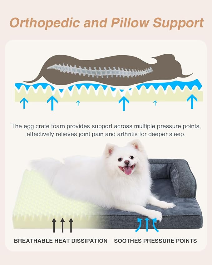 KSIIA Washable Dog Bed Large Sized Senior Dog, Orthopedic Warm Soft Pet Sofa - Image 2