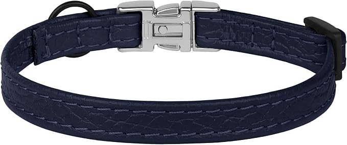 Leather Cat Collar with Buckle and Removable Bell - Image 9