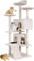BestPet | 54" Cat Tree Tower | Beige | Sturdy, Hanging Cat Toys, Observation by BestPet