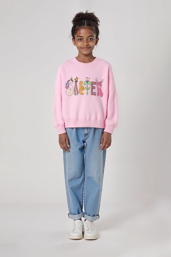 Toddler Baby Girls Cotton Sweater, Long Sleeve Crewneck Sweatshirt Pullover - Image 2