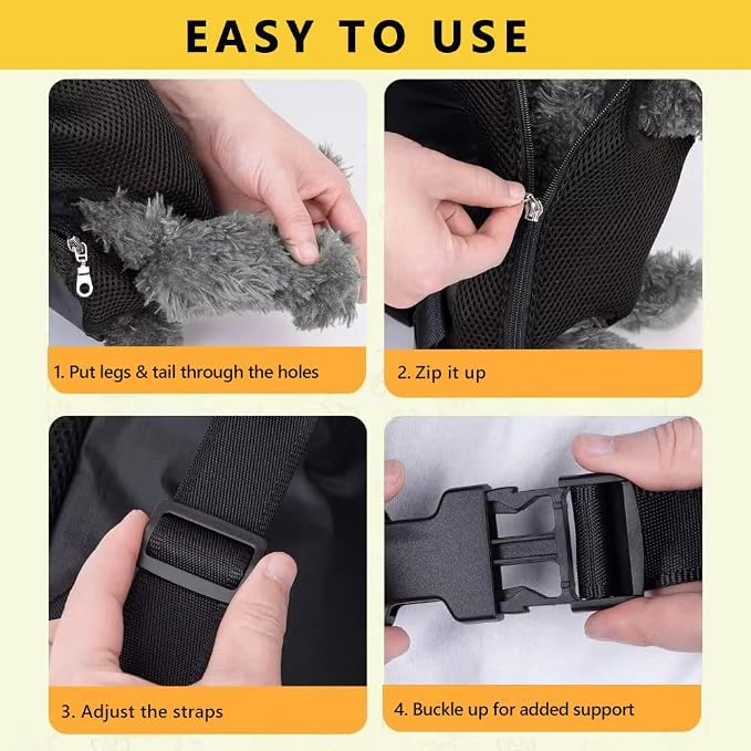 Dog Carrier Backpack, Adjustable Puppy Front Carrier Backpack, Ventilated Dog - Image 8
