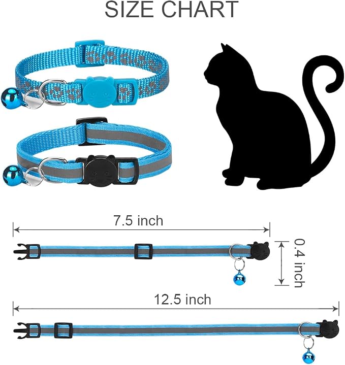 2 Pack Cat Collar with Bells, Reflective Collars - Image 6