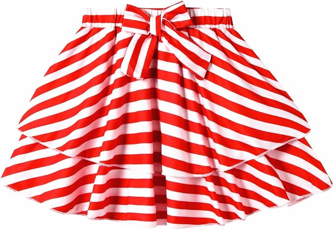 Girls Skirt Set 2 Piece Outfit Toddler Summer Clothes Ruffle Sleeve T-Shirt Bow - Image 6