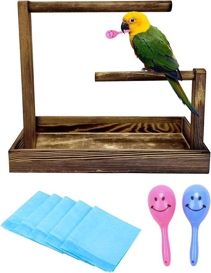 8 Pcs Small Bird Training Stand Set Portable Tabletop Birds Perch Desktop by Niwaes