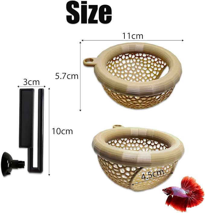 Fish Tank Floating Betta Hide，Betta or Shrimp Burrows and Hammock, Fish and - Image 3