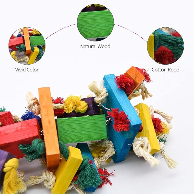 RUBY.Q Large Parrot Toy, 20in Bird Parrot Toy, African Grey and a Variety of - Image 2