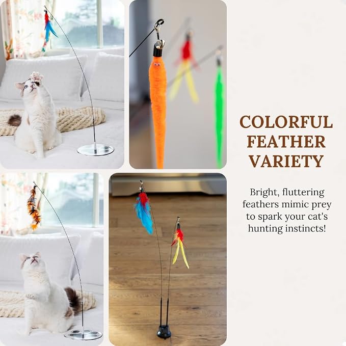 Cat Wand Toy Cat Fishing Pole Toy Cats Feather Toys Suction Cup - Image 4