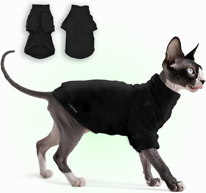Fleece Sphynx Cat Clothes Soft Hairless Cat Clothes Pullover Cat Sweater by JLWarmPaws