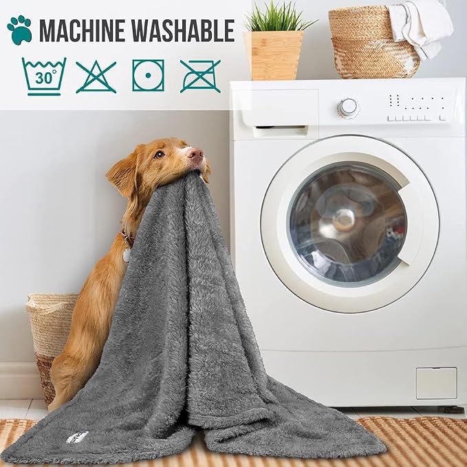PetAmi Dog Blanket for Small Medium Dogs Grey, Fluffy Soft Puppy Blanket - Image 6