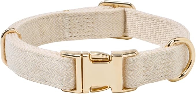 Soft Cotton Hemp Dog Collar by YUDOTE
