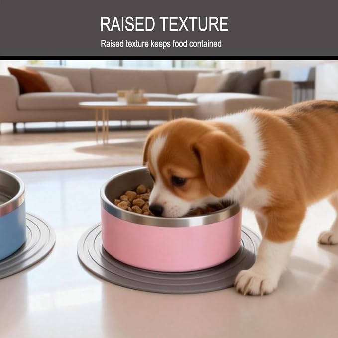 2 Pack Silicone Pet Food Mat, Small Rubber Mat - Image 3