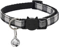 MJIYA Cat Collar with Bell, Breakaway Grid Collar with Plastic Buckle, Light by MJIYA