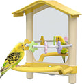 8.1 Inch Pet Bird Mirror with Perch Stand and Parakeet Chew Toys, Parrot Toys by Unknown