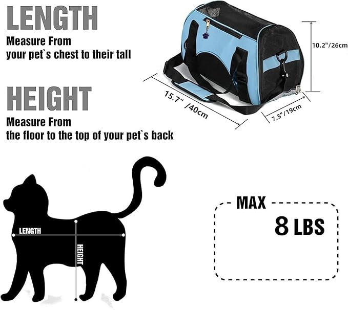 Cat Carrier, Soft-Sided Pet Travel Carrier - Image 2